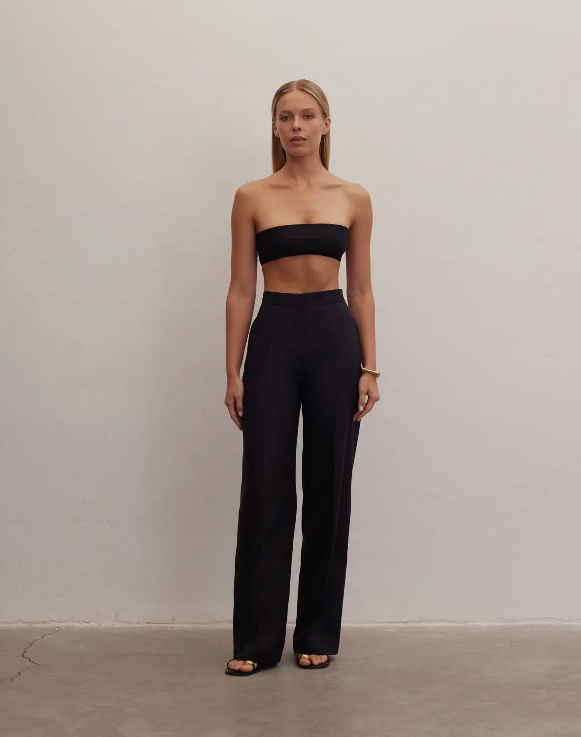 High Wasted Black Linen trouser 100% Linen