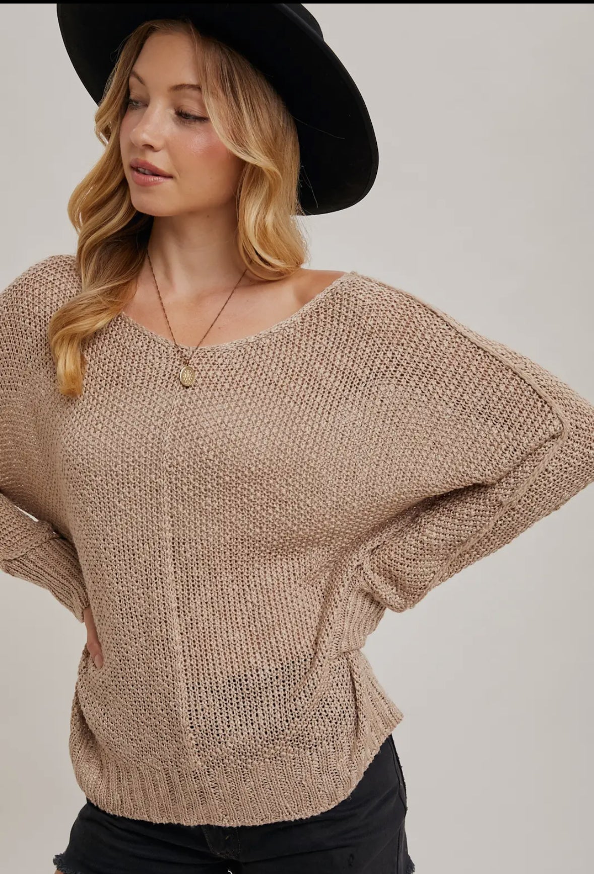 Earthy Reverse Seam Loose Fit Sweater
