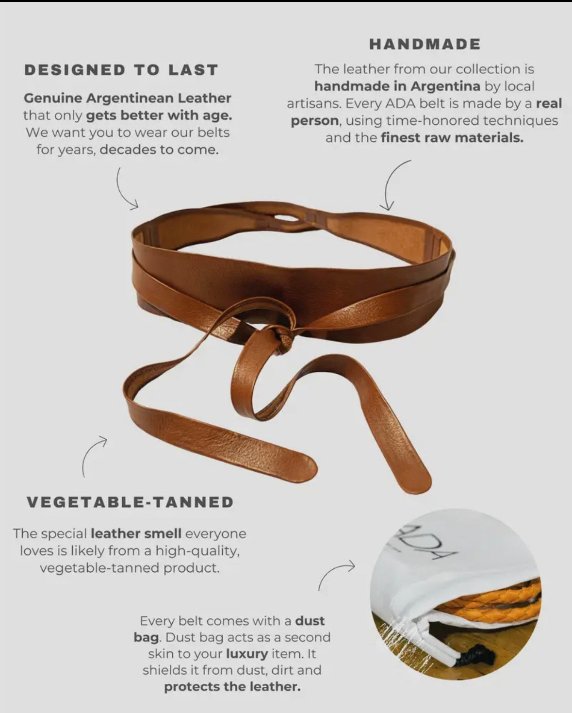 Wrap belt - Tan Leather