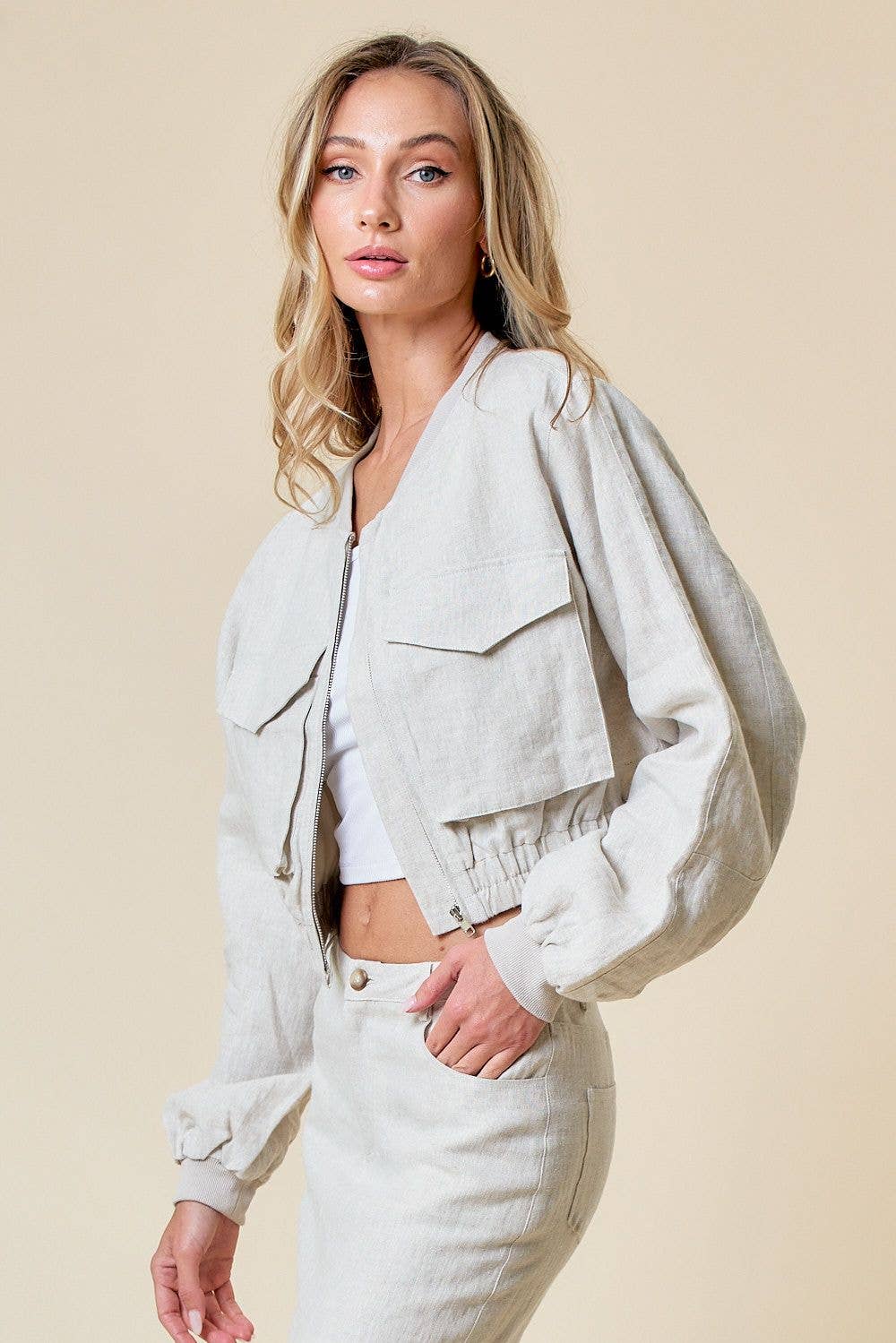 Natural 100% Linen Jacket