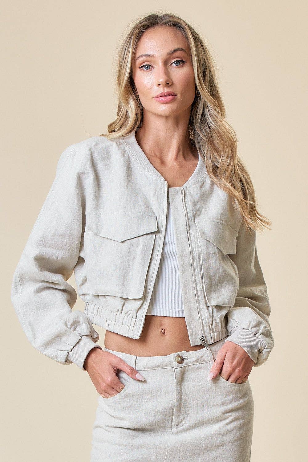 Natural 100% Linen Jacket