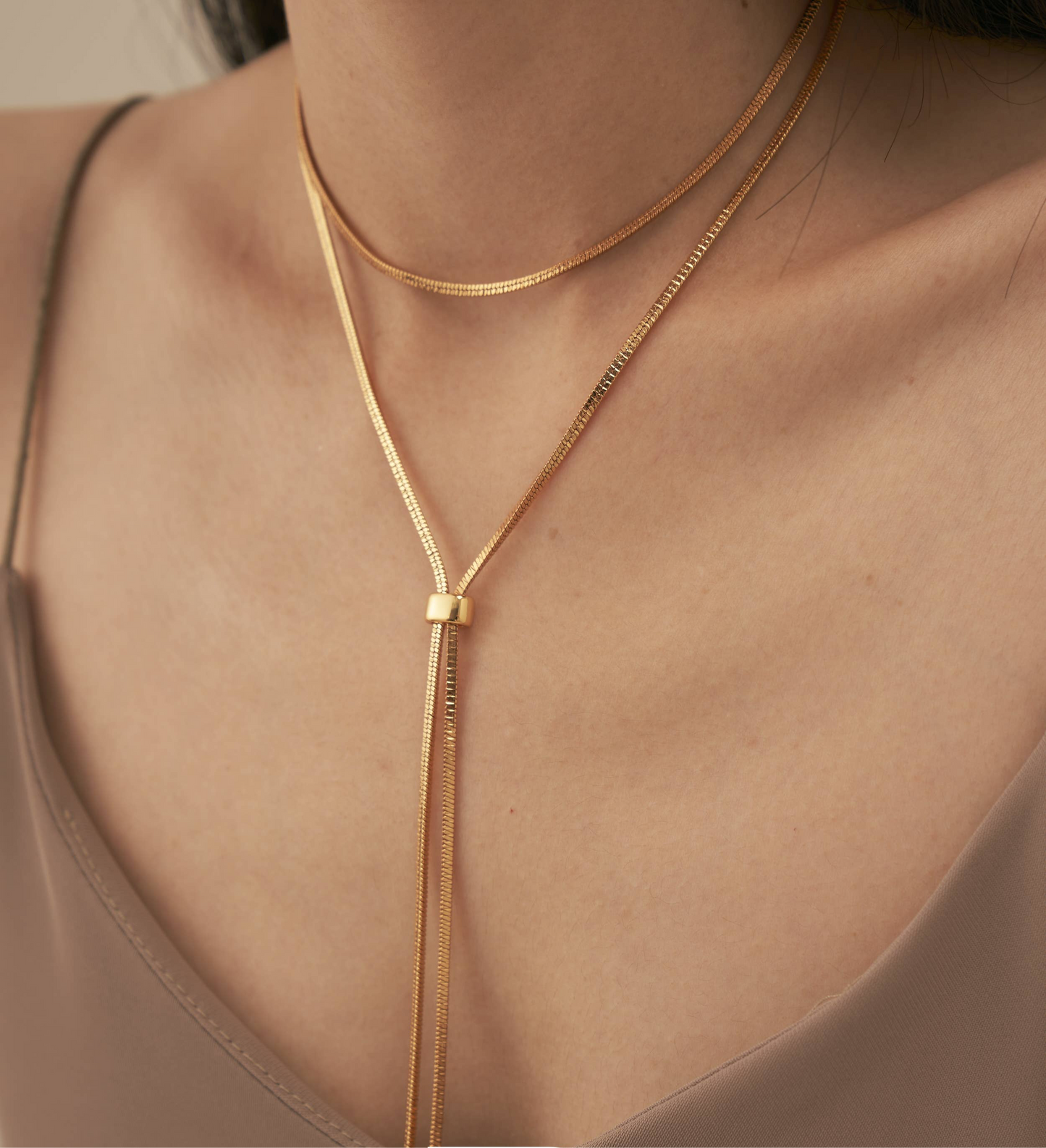 18K Gold Extra Long Chain Necklace: Gold
