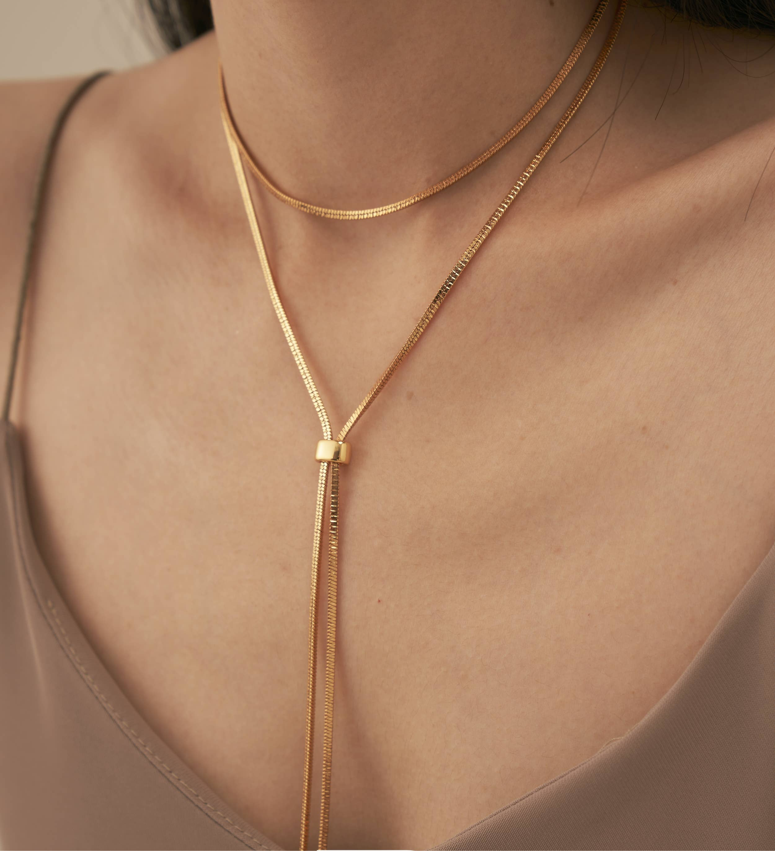 18K Gold Extra Long Chain Necklace: Gold