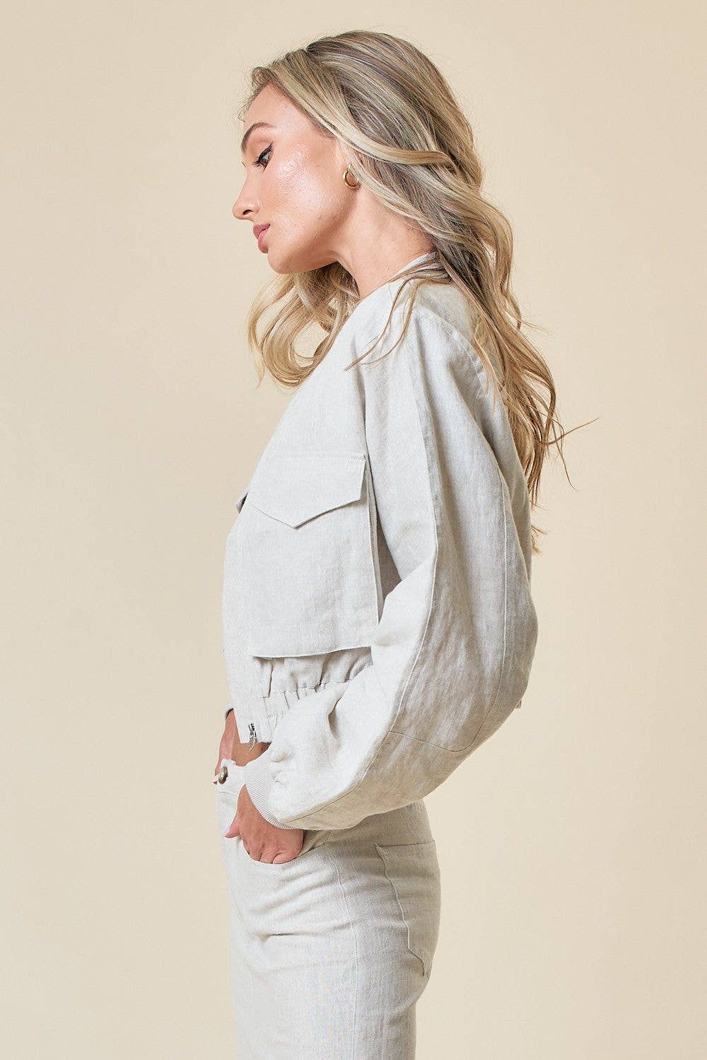 Natural 100% Linen Jacket