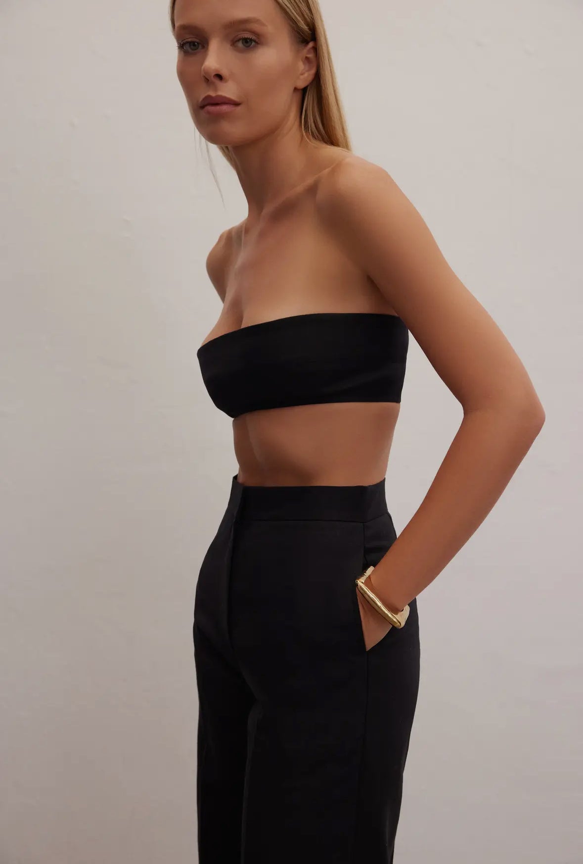 High Wasted Black Linen trouser 100% Linen