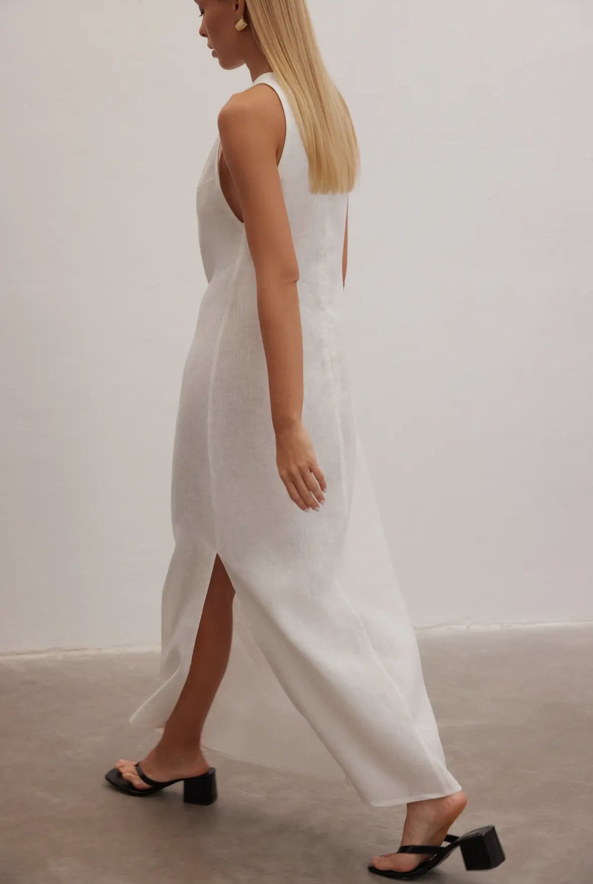 White Maxi 100% Linen dress