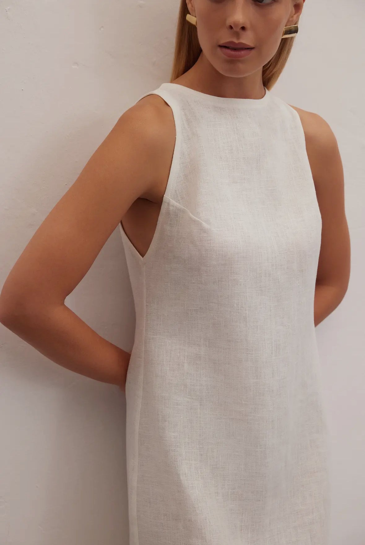 White Maxi 100% Linen dress