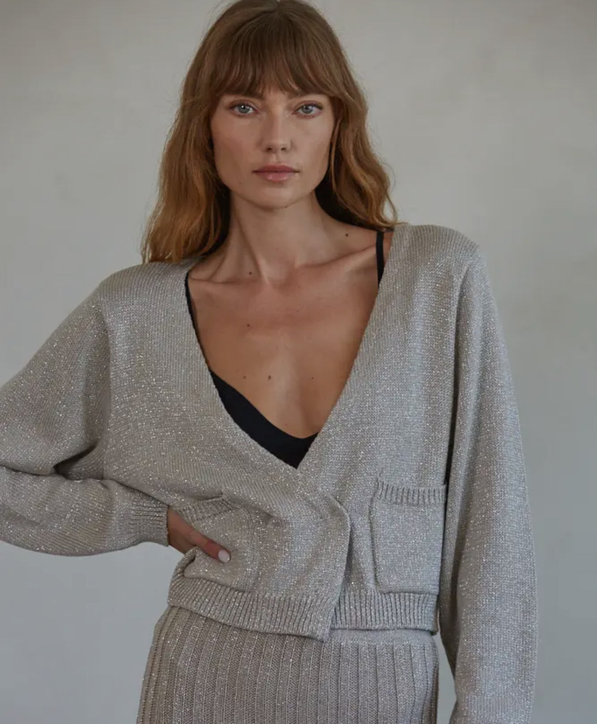 Night Shimmer Bolero - Ash gray