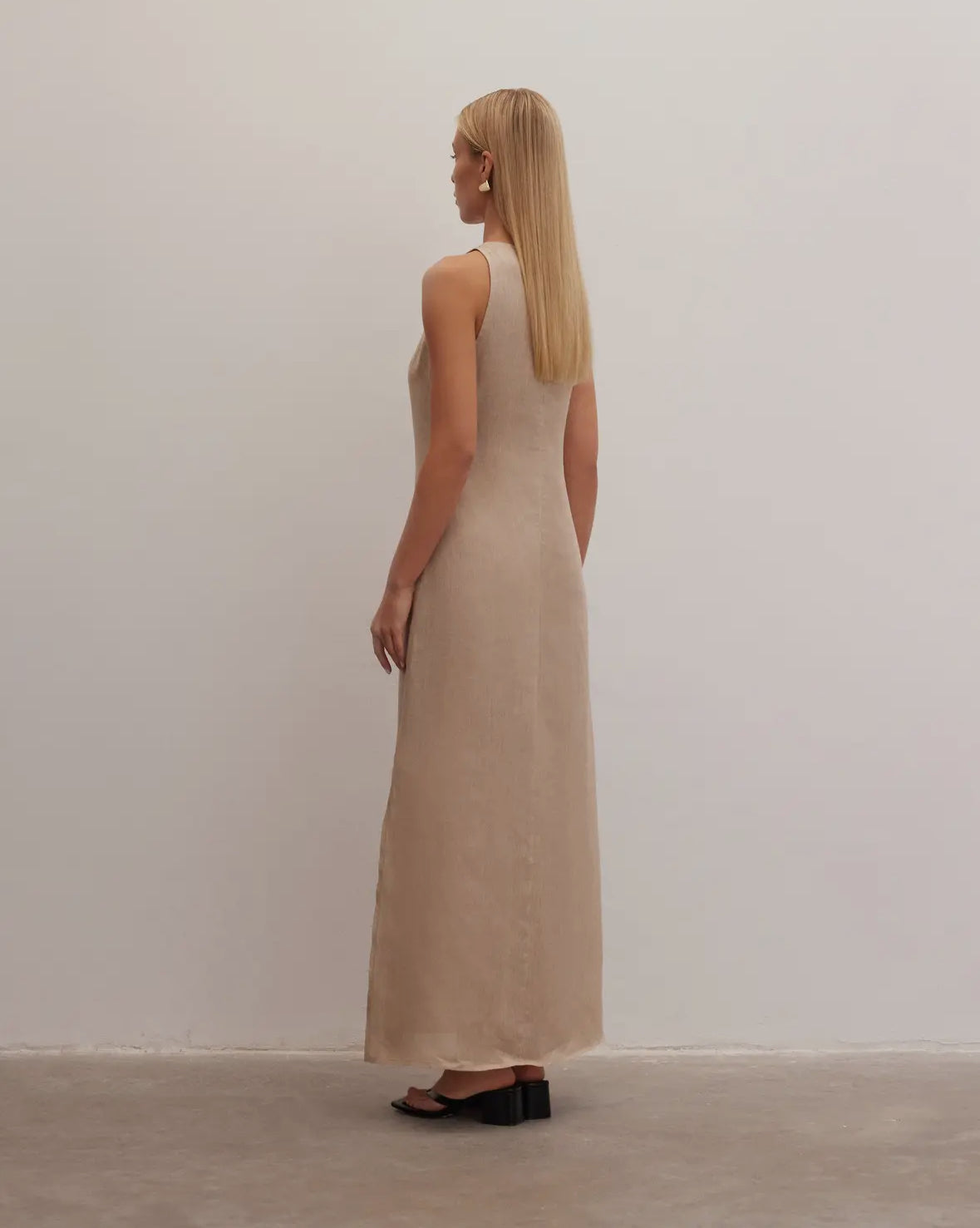 Beige/Nude Maxi 100% Linen dress