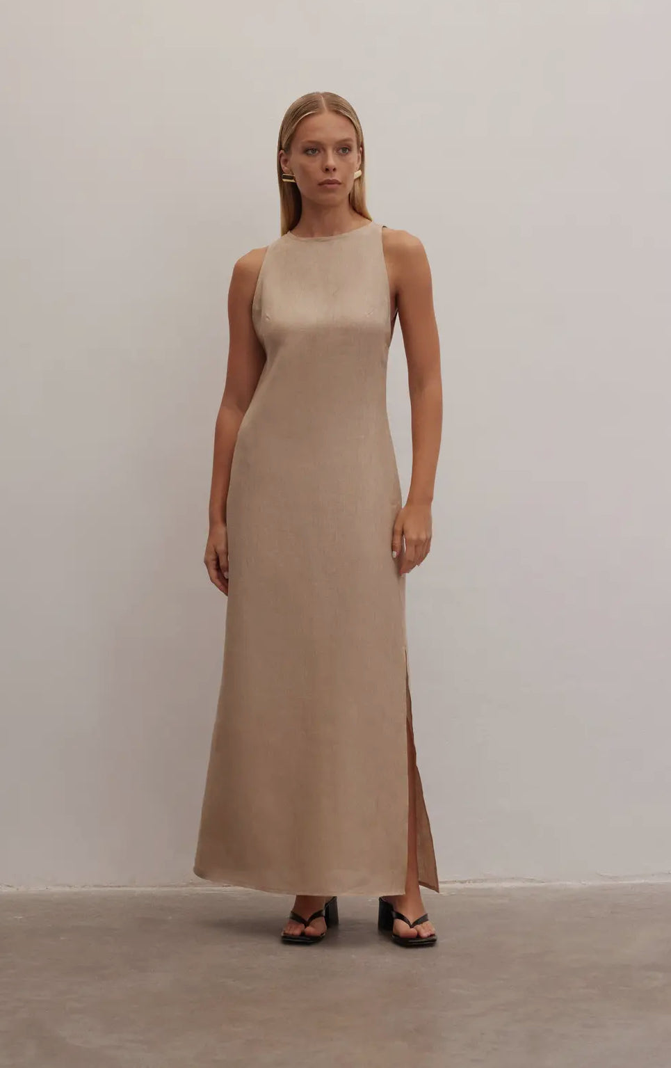 Beige/Nude Maxi 100% Linen dress