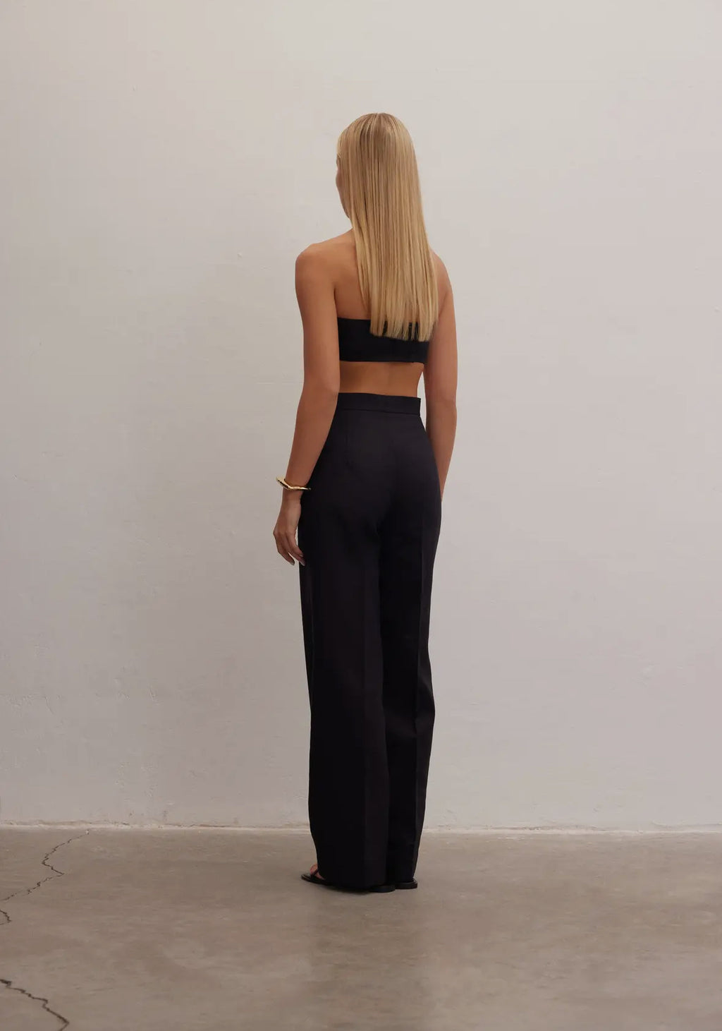 High Wasted Black Linen trouser 100% Linen