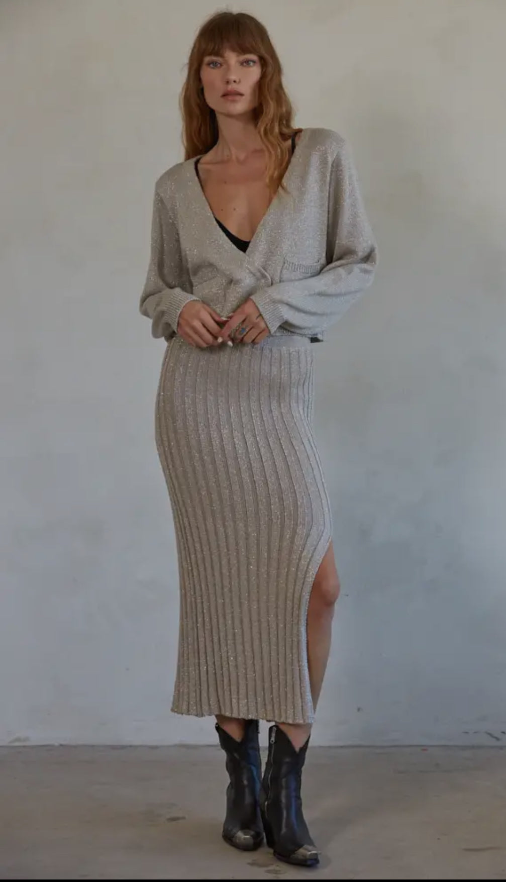 Night Shimmer Bolero - Ash gray