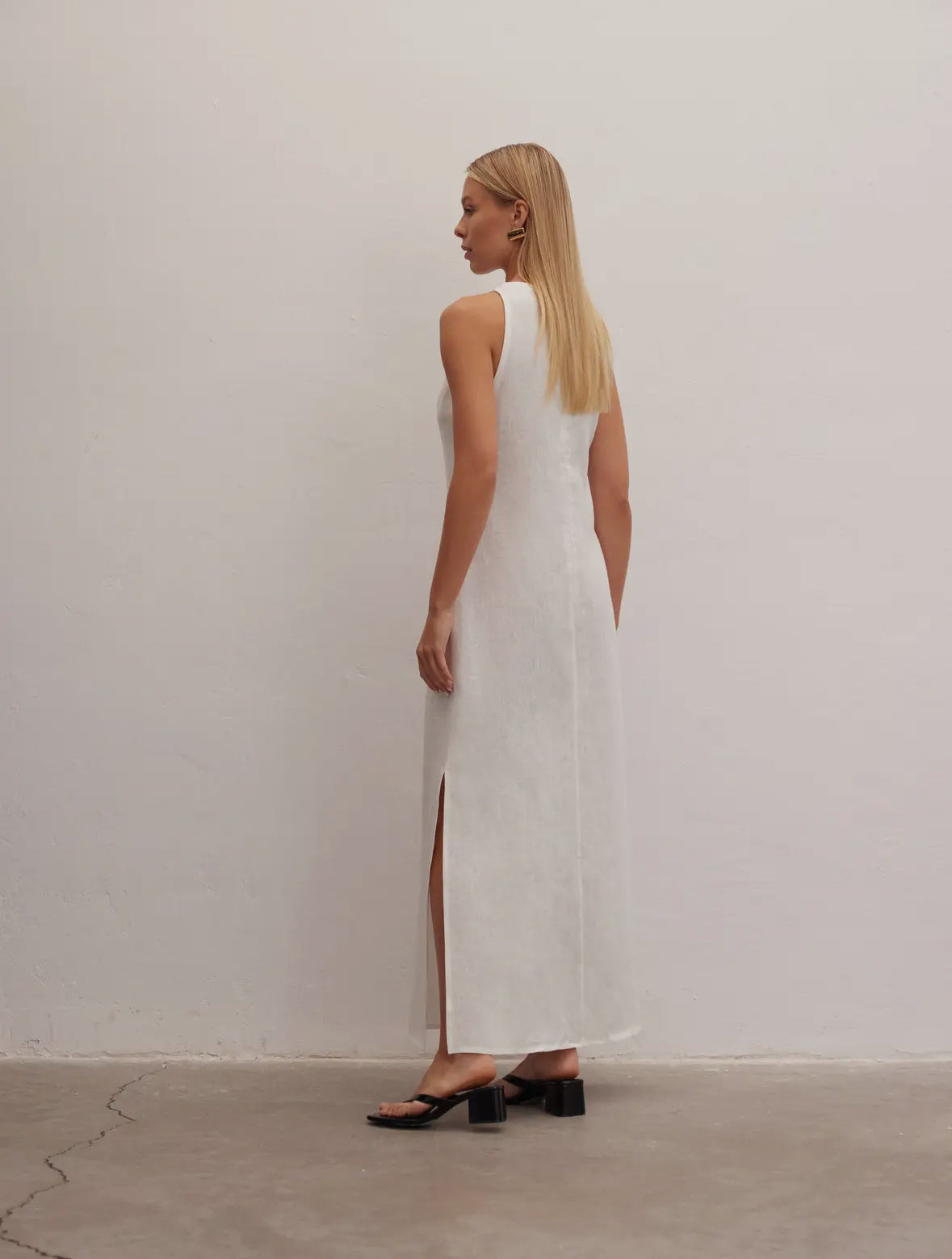 White Maxi 100% Linen dress
