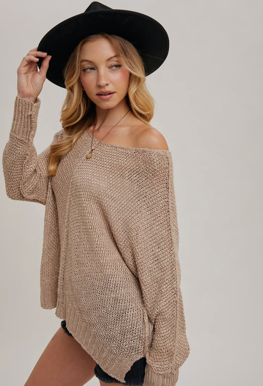 Earthy Reverse Seam Loose Fit Sweater