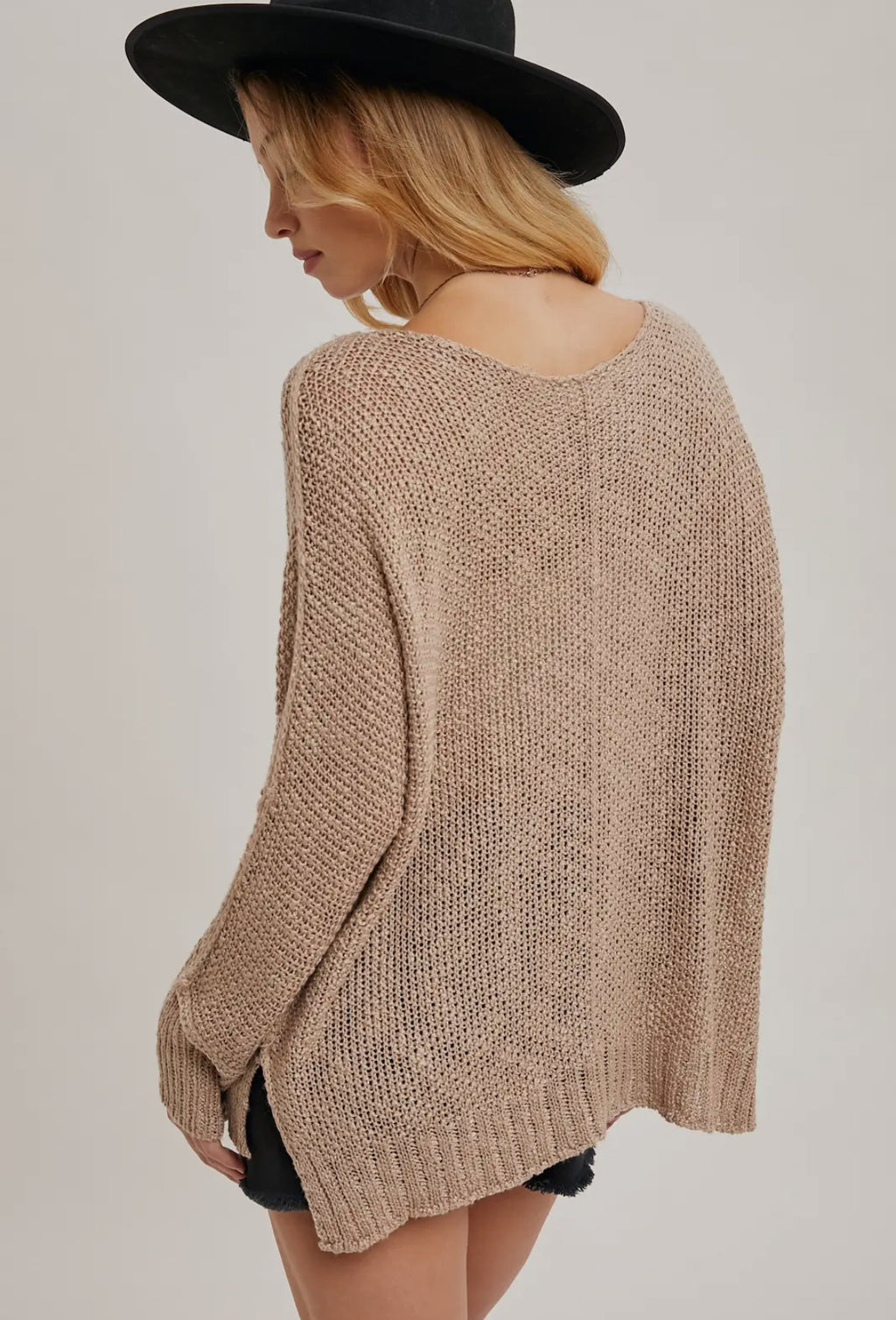 Earthy Reverse Seam Loose Fit Sweater