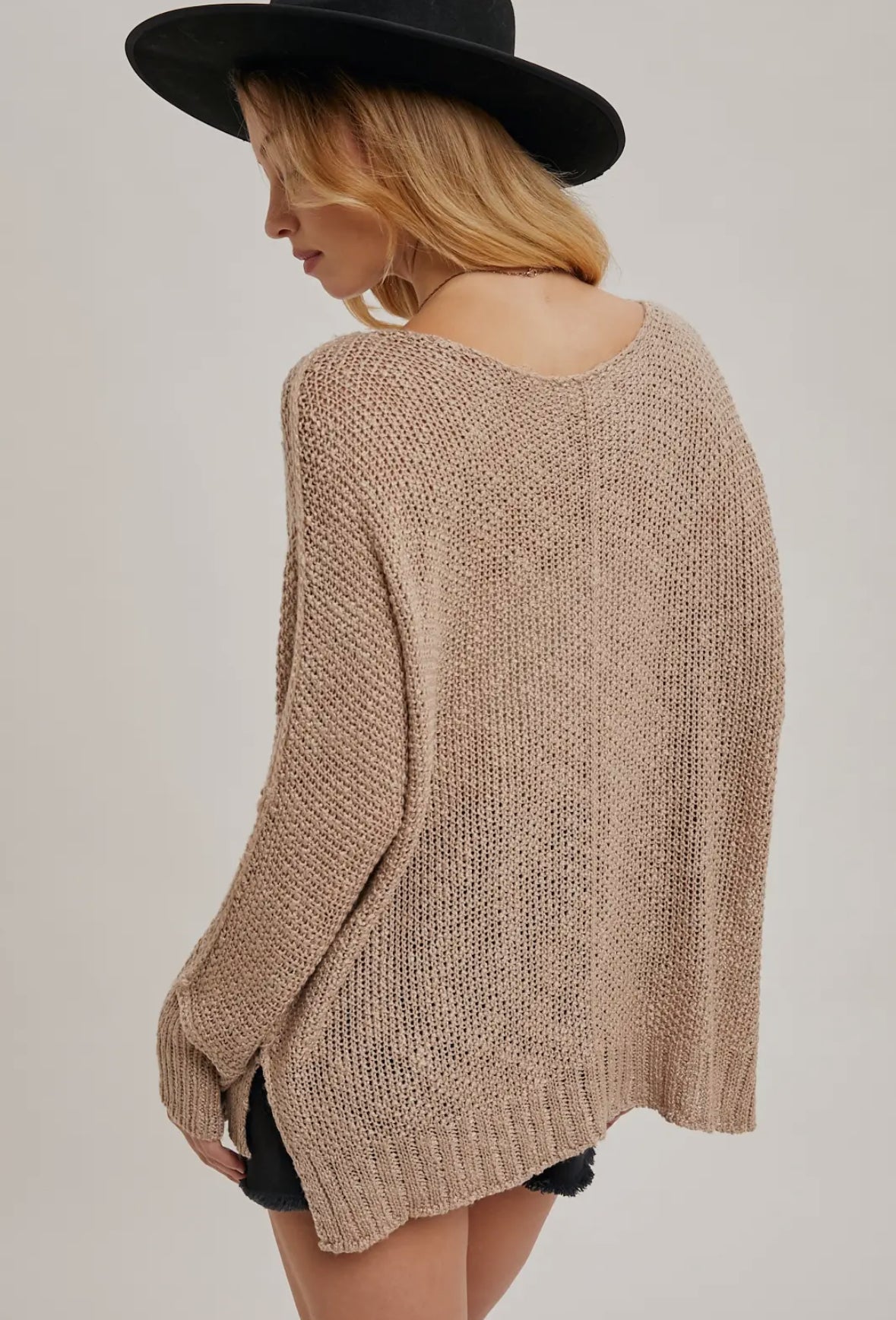 Earthy Reverse Seam Loose Fit Sweater