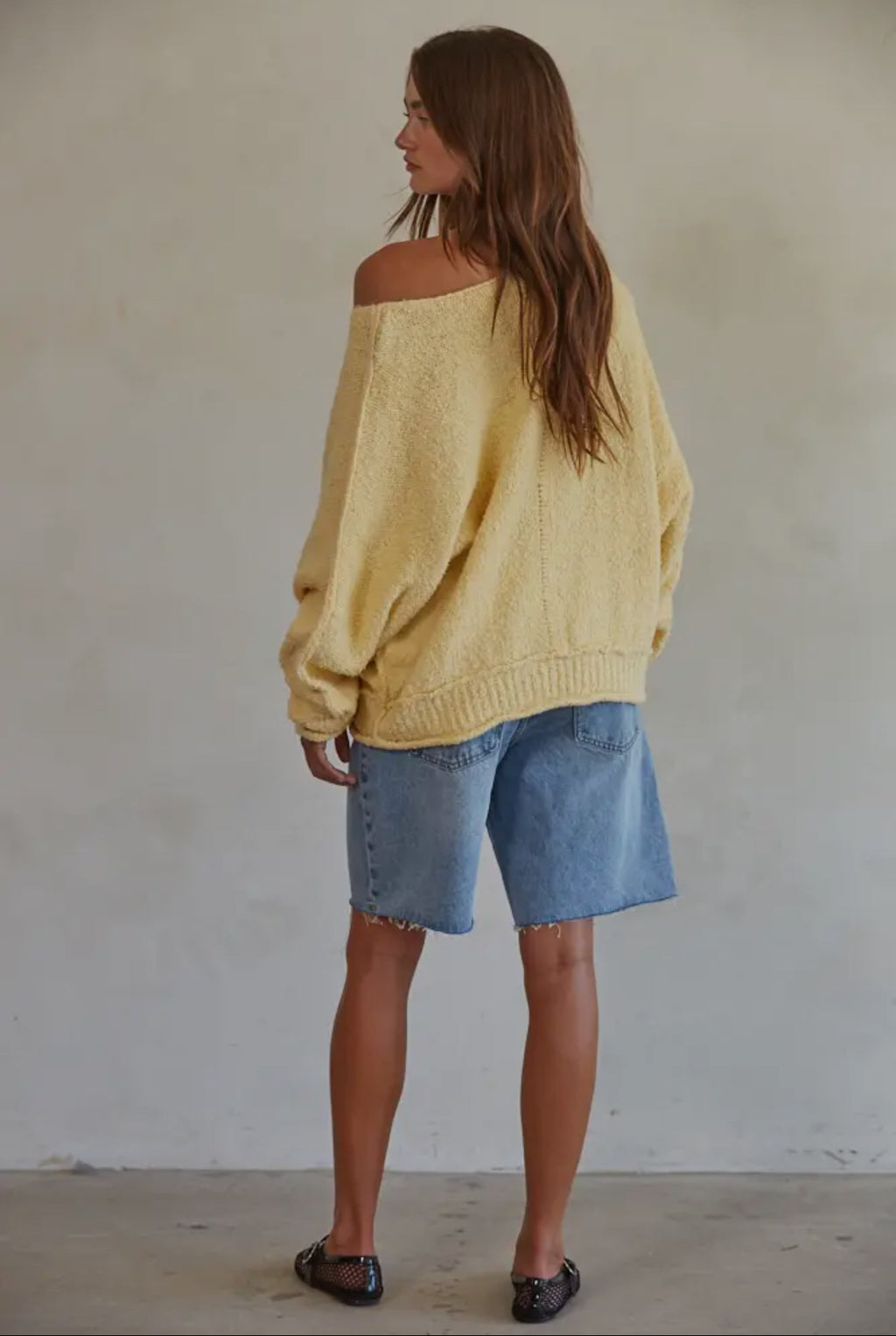 Knit Boat Neck Pullover - 97% Cotton -
