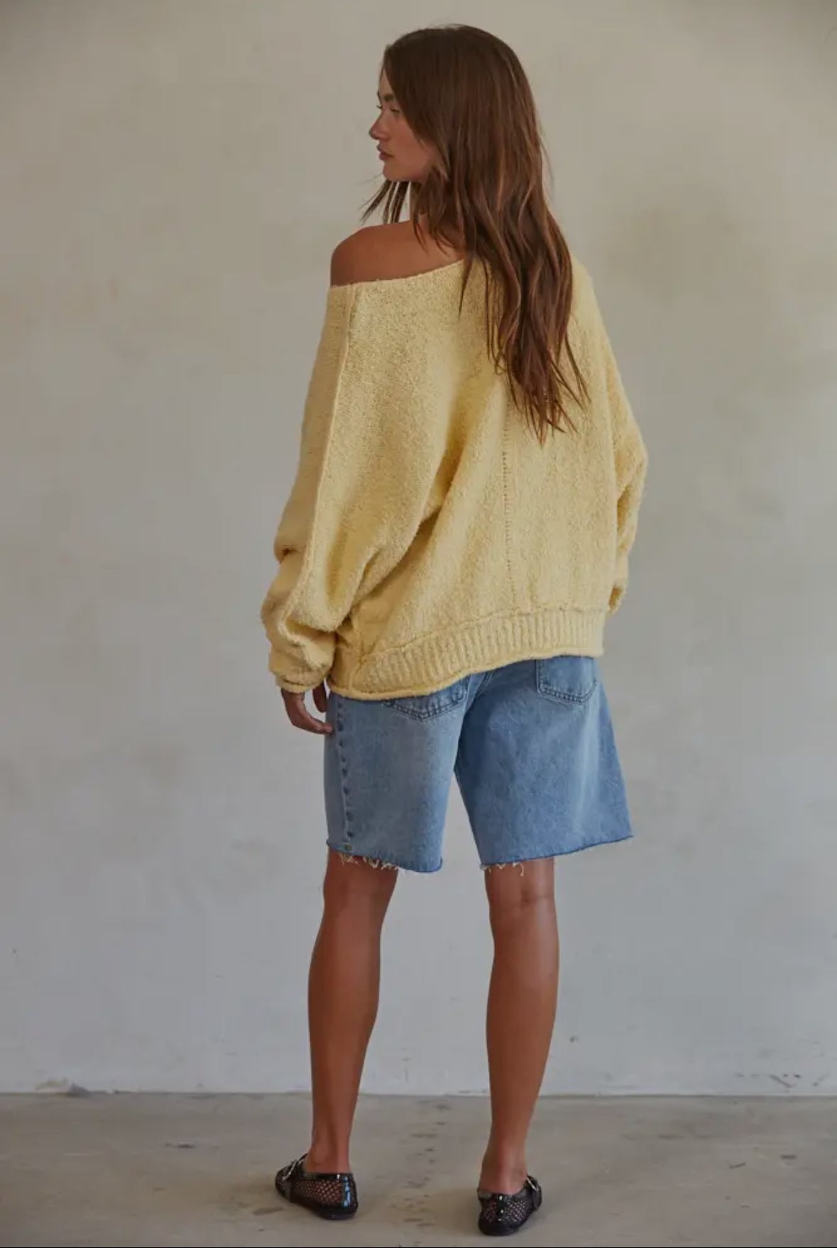Knit Boat Neck Pullover - 97% Cotton -